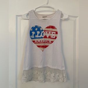 Arizona Jeans Co. White ‘I Love America’ Tank Top Regular
